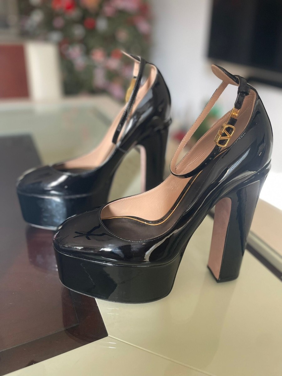 VALENTINO Garavani Tan-Go Platform Pumps In Patent Leather 155 MM