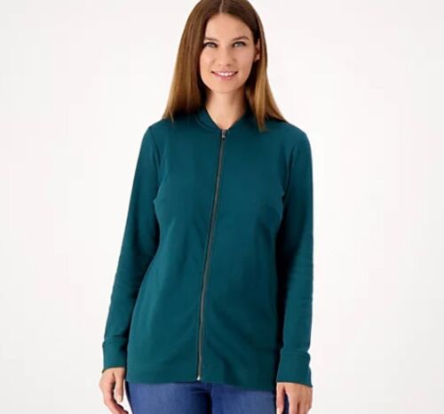 Chaqueta Isaac Mizrahi Essentials Cremallera Frontal Verde Medianoche S A558399