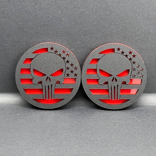 2PCS Black MATE WRANGLER GLADIATOR JL PUNISHER FENDER EMBLEM BADGE FENDER - Bild 6 von 6