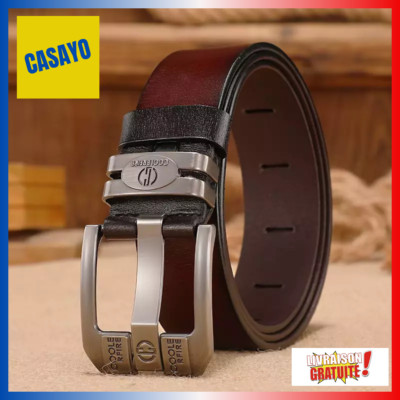  Herren Cowboy Gürtel aus echtem Leder - Vintage Style & Robust Schwarz & Kaffee