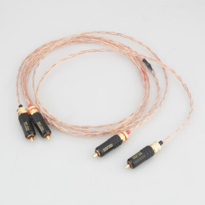 7N OCC Copper HiFi RCA Signal Interconnect Cable With Gold Plated Connector Plug