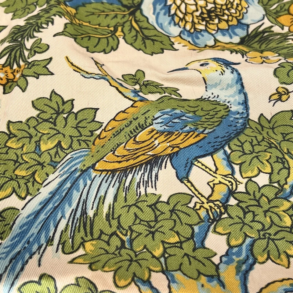 "Héroe JC Pavo Real Floral Follaje Patrón De Colección Mediados de Siglo 49"" X 32"" Colorido" Foto 2 de 4