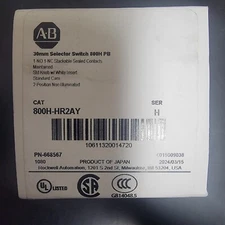 NEW P/N- 668567 Allen-Bradley 800H-HR2AY SER-H, 30MM SELECTOR SWITCH 800H PB