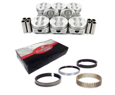#ad Flat Top Pistons amp; Pins w Cast Rings for Chevrolet SBC 350 5.7L $170.52
