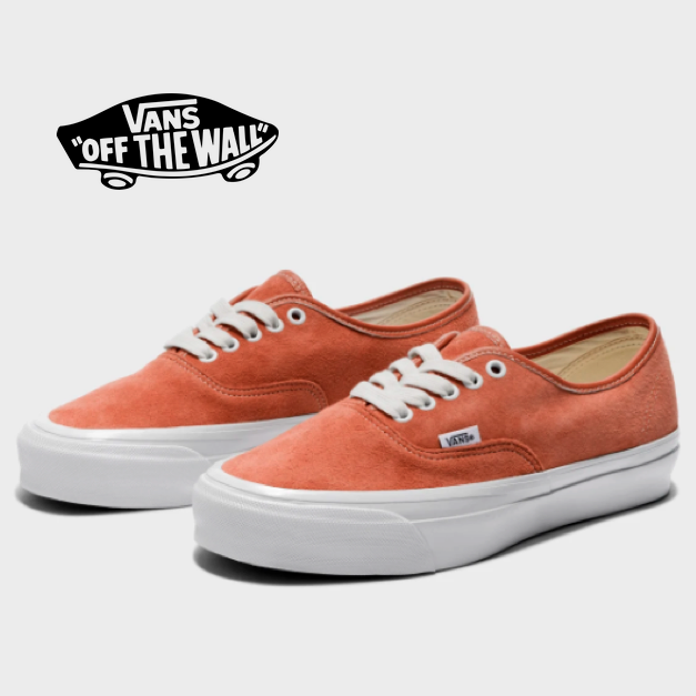 VANS Elevated Suede Premium Authentic 44 Sneakers Amber Orange White Mens 13