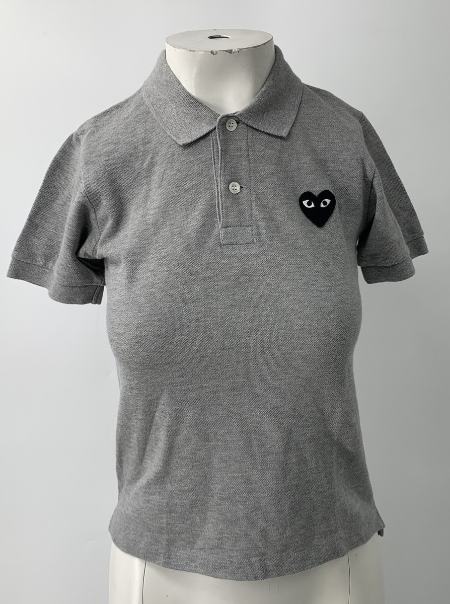 Comme des Garcons Play womens gray short sleeve polo shirt
