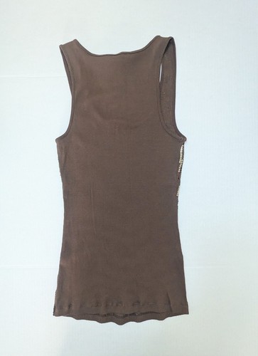 Top Express Lentejuelas Cuello Redondo Tack Mujer Marrón Talla S Totalmente Nuevo - Imagen 3 de 7