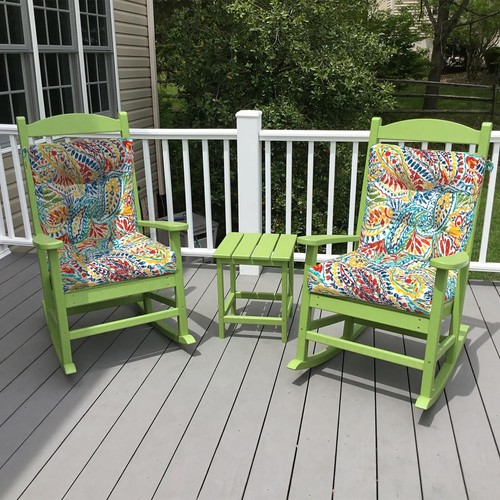 LVTXIII Outdoor Solid Low Back Cushion, Patio Tufted Replacement Rocking Chai... - Picture 4 of 5