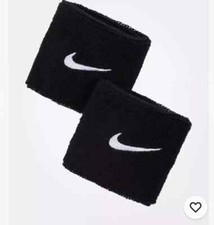 Nike Unisex Swoosh Wristbands Black 2 In A Pack NEW