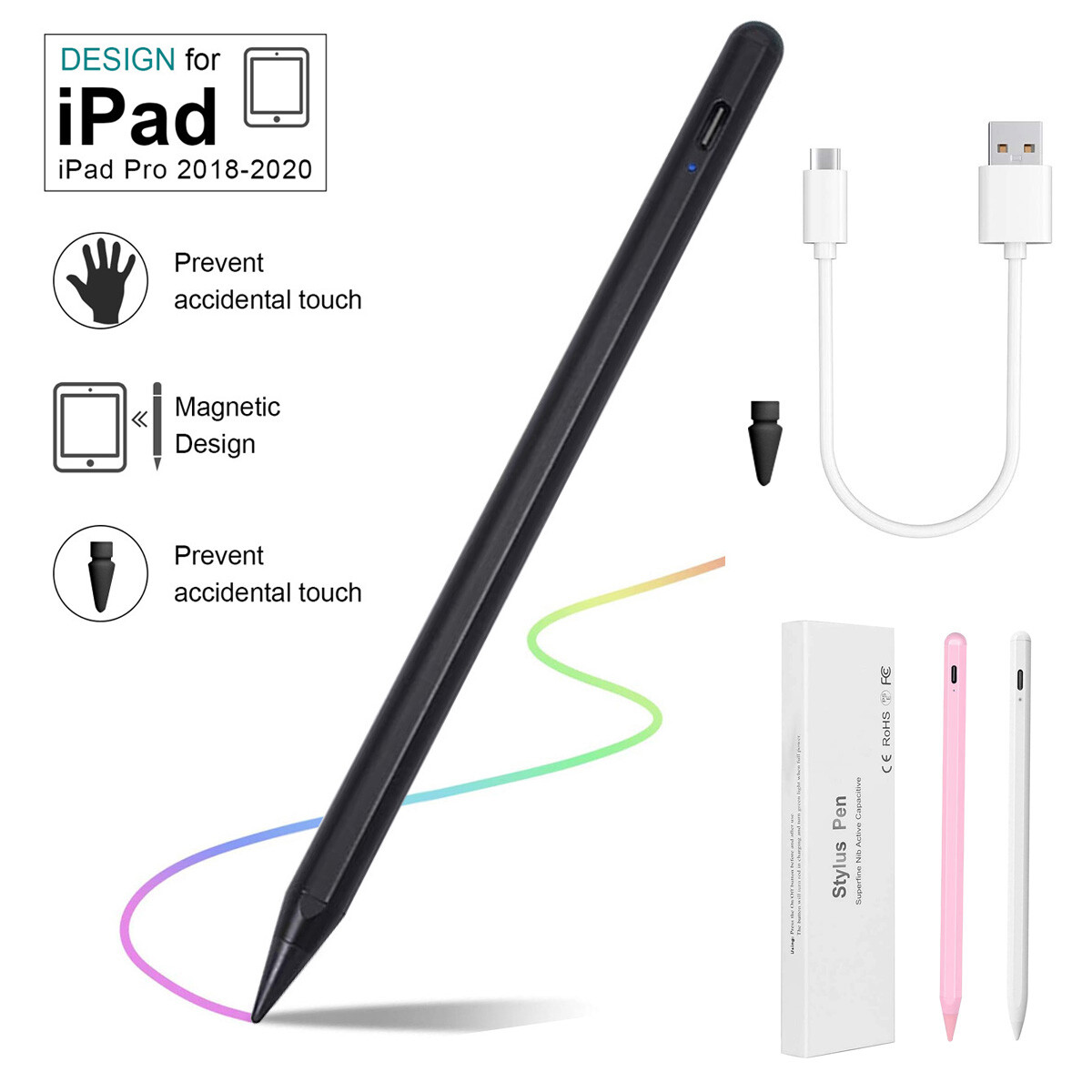 Stylus Pencil for Apple iPad Mini 5th/6th/7th/8th/Pro 11&12.9''/Air 3rd Gen Pen Stylus Pencil for Apple iPad Mini 5th/6th/7th/8th/Pro 11&12.9''/Air 3rd Gen Pen
