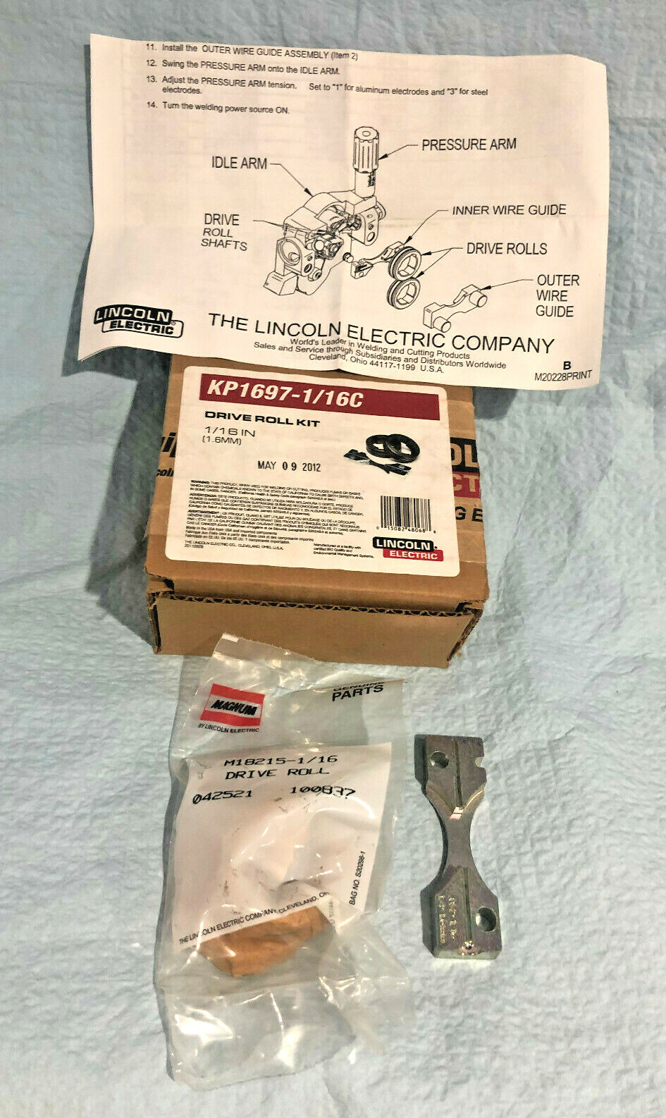LINCOLN ELECTRIC KP16971/16C DRIVE ROLL KIT 1/16" (1.6 MM) CORED WIRE