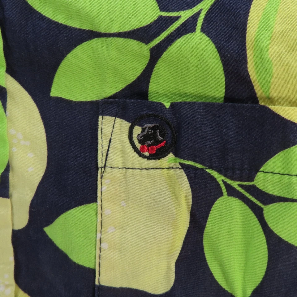 Camisa Southern Proper Para Hombre Mediana Azul Amarillo Hawaiana Manga Corta Abotonada Foto 2 de 4