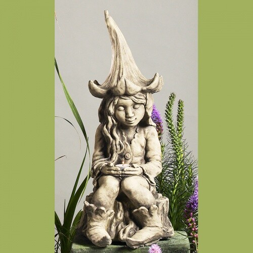 Gartenfigur Lichterfee, Betonguß, - Bild 1 von 1