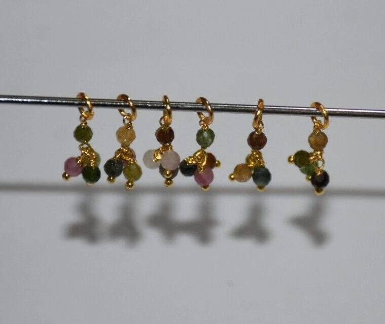 Piezas de rosario de piedras preciosas con cuentas, dijes colgantes de cuentas de turmalina de 3 mm, dijes de joyería Foto 4 de 4