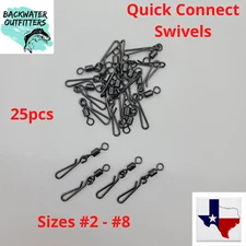 Rolling Swivel Quick Connect Lure Keeper 25pcs Stainless Steel Strong Connection
