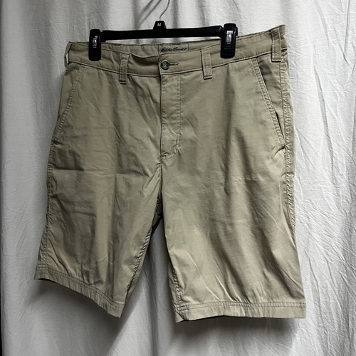 Eddie Bauer Travex Shorts Herren 38 Khaki Outdoor Wandern Aktiv Chino - Bild 2 von 12