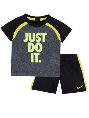 Nike Toddler Boy 2 Piece T-Shirt /& Shorts Set ~ Gray Red /& White ~ Just Do It ~