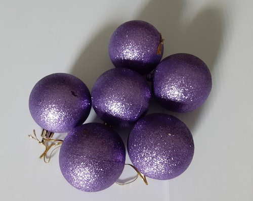 6 Vintage Weihnachten Urlaub funkelnde lila Ornamente