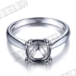 Ring Solid 14k White Gold Fit 8mm Round Cut Precious Metal without Stone Jewelry