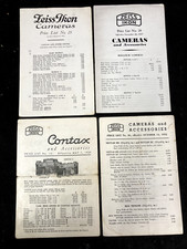 ZEISS IKON PRODUCT LISTINGS AND PRICE LISTS, LOT OF 4, 1935, 1937, 1939, 1953
