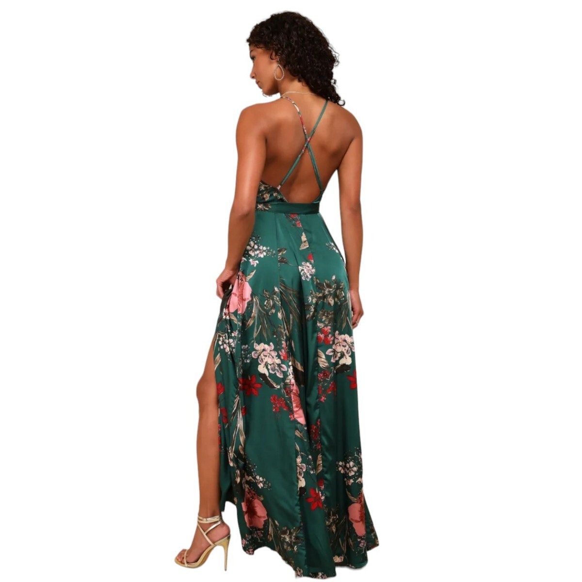 ワンピース A FERRETTI Teal green silk dress (A04041614 0370) Green silk dress – GIO MORETTI