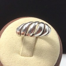 Sterling Silver Open Swirl Dome Band Ring Size 5.75