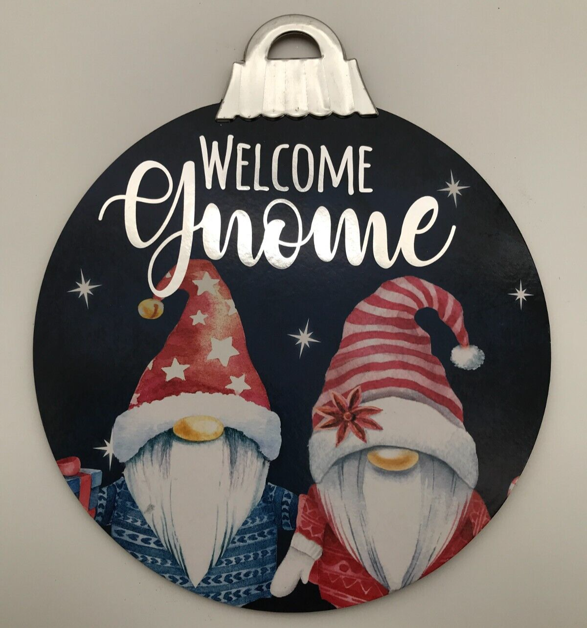 Christmas Gnome Ornament Or Hanging Sign 12” X 10.25 Welcome Gnome