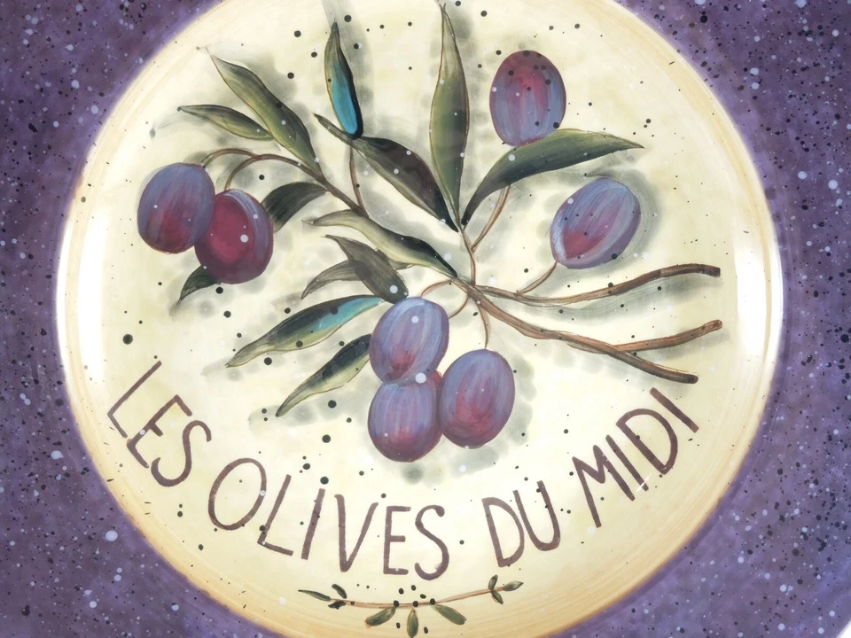 Enorme plato para servir Susan Winget Garden of Olives de 16 pulgadas nuevo Foto 3 de 4