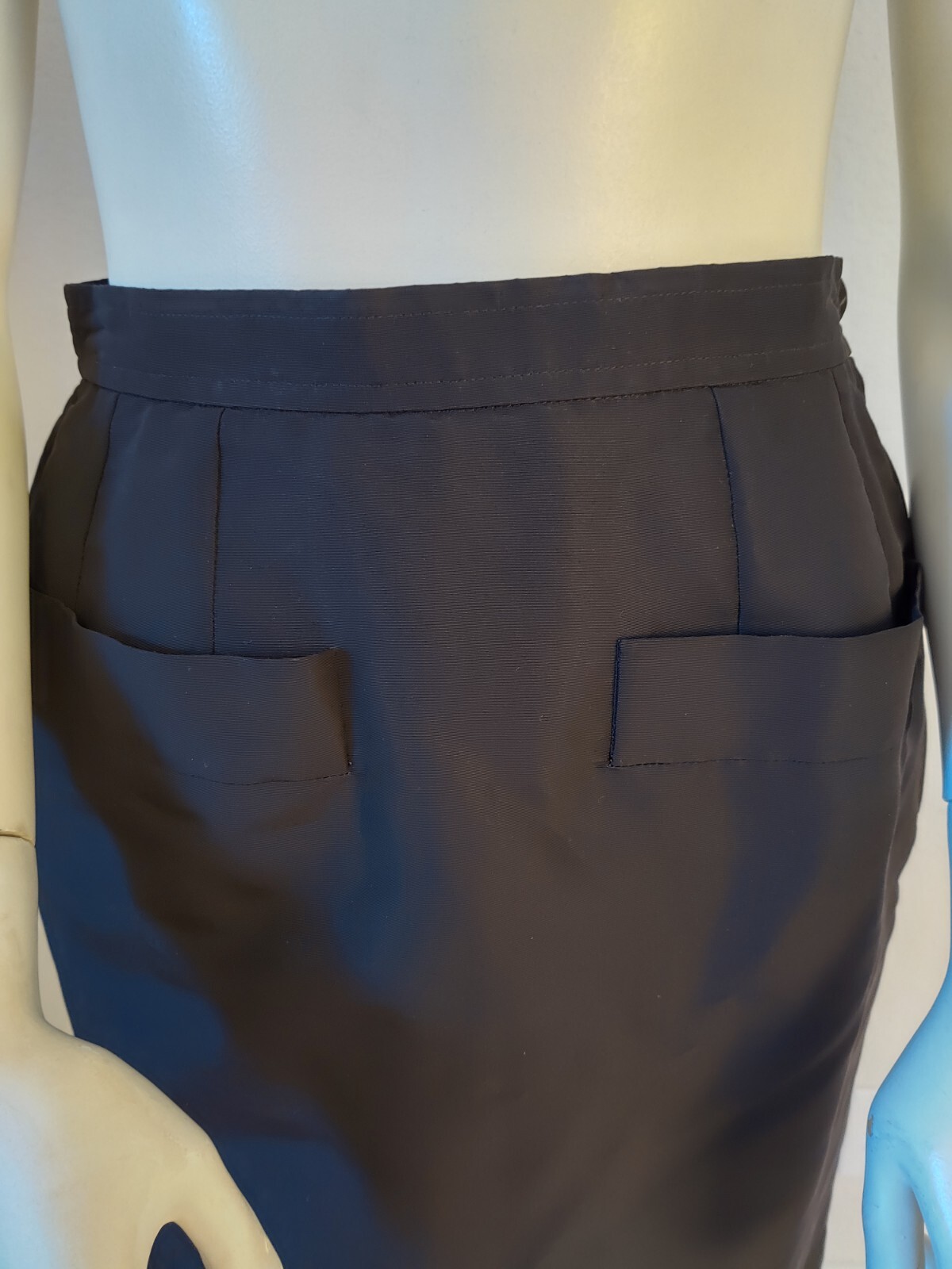 Gonna in taffetà di seta nera Yves Saint Laurent Rive Gauche