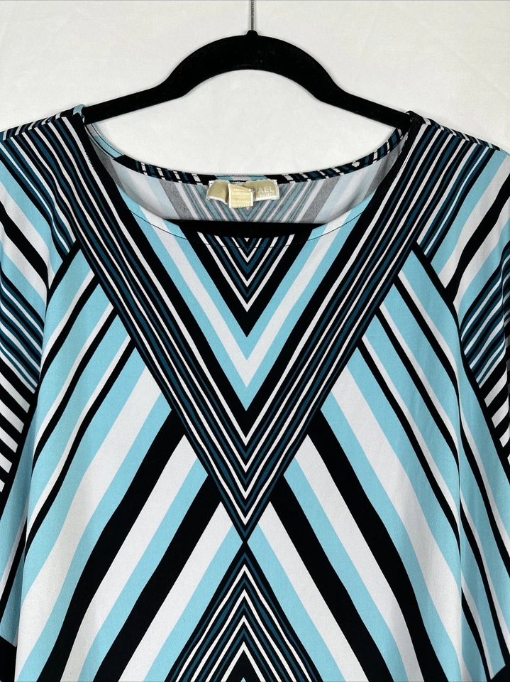 Blusa poncho Michael Kors feminina plus size 1X azul stretch casual - Imagem 4 de 4