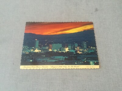 Sundown Over Reno, Nevada - Biggest Little City in the world Postcard ...
