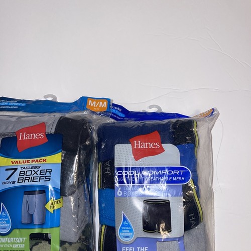 BOYS 13 Pack Hanes Tagless Boxer Briefs Comfort Soft Underwear Size M (10-12) - Picture 6 of 11
