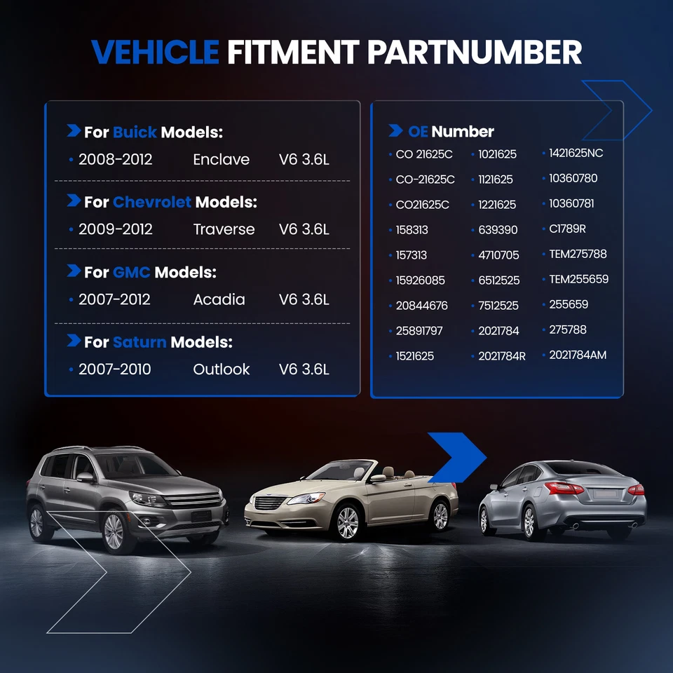 AC A/C Compressor For 2008-2012 Buick Enclave GMC Acadia 3.6L CO 21625C 639390 - Image 2 of 4