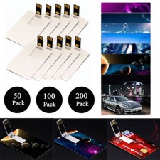 Bluk Lot 50pc 1/2/4/8GB Credit Card USB Flash Drive DIY Memory Gift Custom Logo