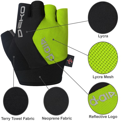 Bicycle Gel Padded Fingerless Sports DEKO Fingerless Mountain Bike Gloves for Me - Picture 25 of 28
