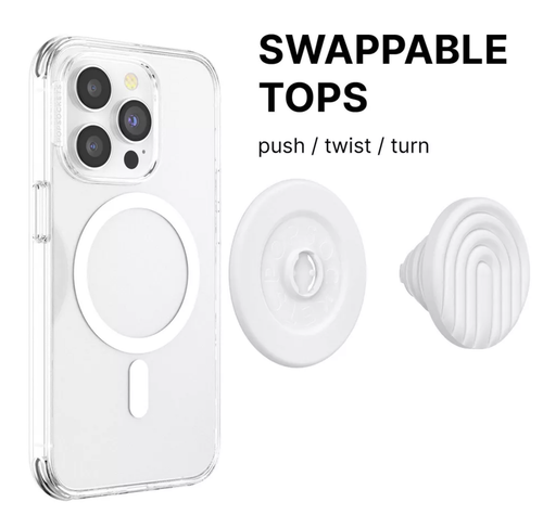 PopSockets Magnetyczny uchwyt do telefonu z magnetycznym adapterem MagSafe Pierścień w zestawie biały - Zdjęcie 3 z 4