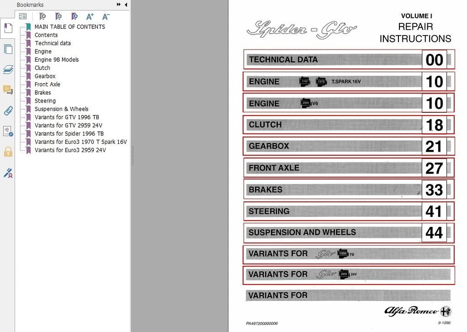 1995-2006 Alfa Romeo GTV Spider 916 Workshop Service Repair Manual - Imagen 3 de 4