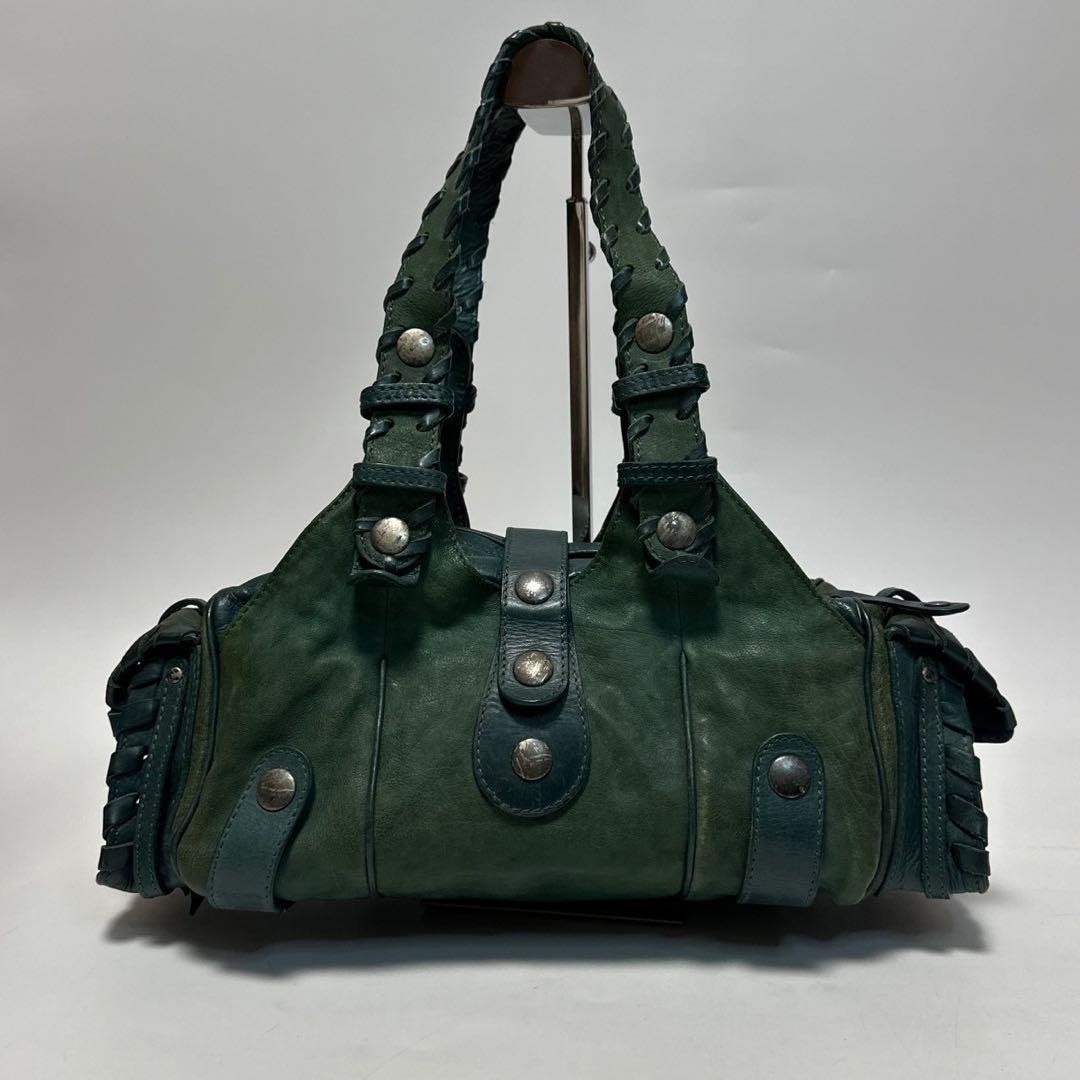 Chloé Silverado Y2K Vintage2006 クロエ Chloe Silverado Leather Shoulder Bag Green Handbag Rare Auth Y2K