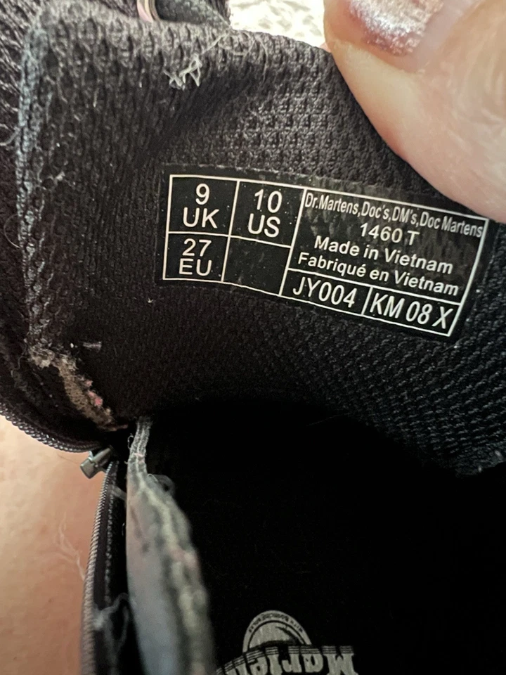 Dr. Martens Niñas Talla 10 Rosa Punta Redonda Cordones/Cremallera Botines 1460T Foto 2 de 4