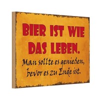 Holzschild 20X30 Cm Bier Ist Wie Das Leben Man Soll Deko Geschenk Holz Schild