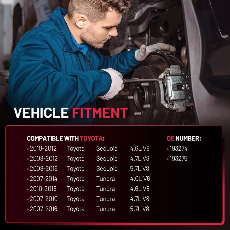 For 2007-2018 Toyota Tundra 2008-18 Toyota Sequoia Front Brake Calipers 5.7L - Image 2 of 4