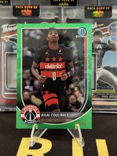 2025-26 Bowman Chrome Bilal Coulibaly #BCV-98 Green Shimmer /99 Wizards