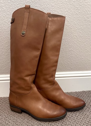Sam Edelman Penny Whiskey Brown Leather Tall Classic Riding Boots Size 8