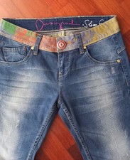 DESIGUAL Jeans ricami multicolore Tg 26