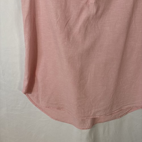Liz Claiborne Linen Blend V-Neck Sleeveless Pink Coastal Blouse - Picture 4 of 14