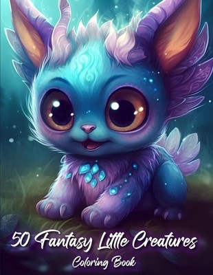 50 Fantasy Little Creatures Coloring Book: Mystical Animals, Cute Dragons, Creep