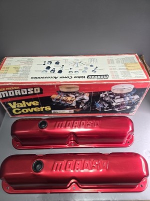 N.O.S. Moroso Mopar Small Block Valve Covers Red Anodized