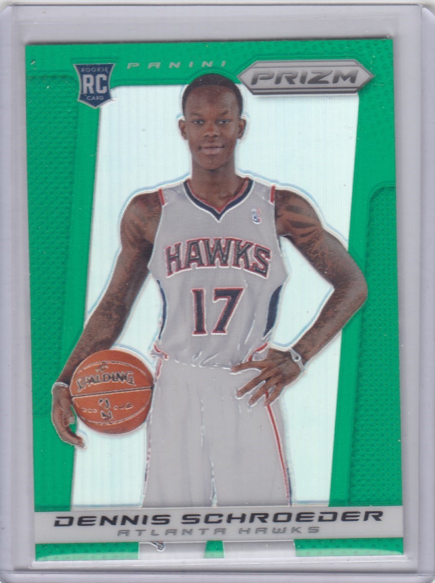 2013-14 Dennis Schroder Panini Prizm ROOKIE GREEN HOLO Parallel #286 - Hawks RC