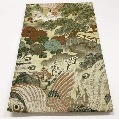 7346# Japanese Antique Fukuro Obi Belt Kimono Fabric Silk All-over pattern