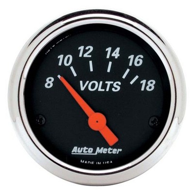 AutoMeter 1483 Designer Black Air-Core Voltmeter Gauge, 2-1/16